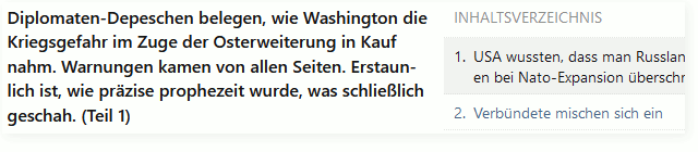 Bewußte Eskalation USA