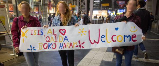 Bildmontage: Refugees Welcome