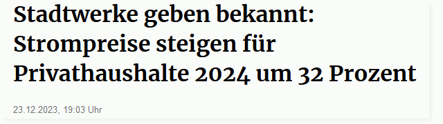 Stadtwerke geben bekannt