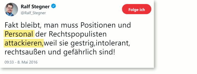 Gewaltaufruf Stegner (SPD)