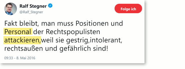 Stegner inspiriert die Antifa